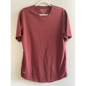 BYLT Premium Basics Size L Brick Red Drop Cut T-Shirt